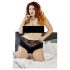 Cottelli Talla Plus - braga abierta de encaje con perlas (negra) - 2XL