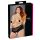 Cottelli Talla Plus - braga abierta de encaje con perlas (negra) - 3XL