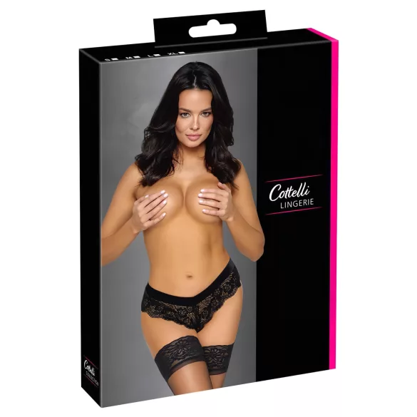 Cottelli Party - braga de encaje con cadena - negro