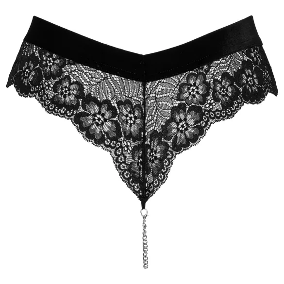 Cottelli Party - braga de encaje con cadena - negro