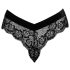 Cottelli Party - tanga de encaje con cadenas (negro) - M