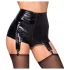 Noir - short brillante con liguero - negro