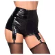 Noir - short brillante con liguero - negro