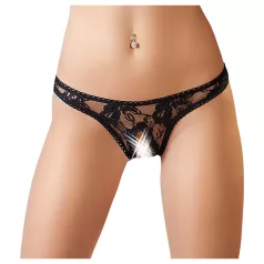 Cottelli - Tanga sexy de encaje negro - M