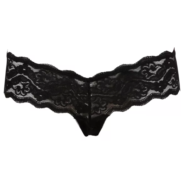 Cottelli - Tanga de encaje con perlas - negro - L