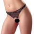 Cottelli - Tanga abierto de encaje con perlas - negro - L