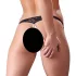 Cottelli - Tanga abierto de encaje con perlas - negro - L