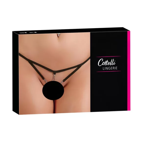 Cottelli - Tanga abierto mujer con strass - negro - M/L