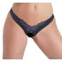 Cottelli - braga abierta con perlas y flores - negro - M