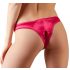 Cottelli - tanga rojo floral abierto con perlas