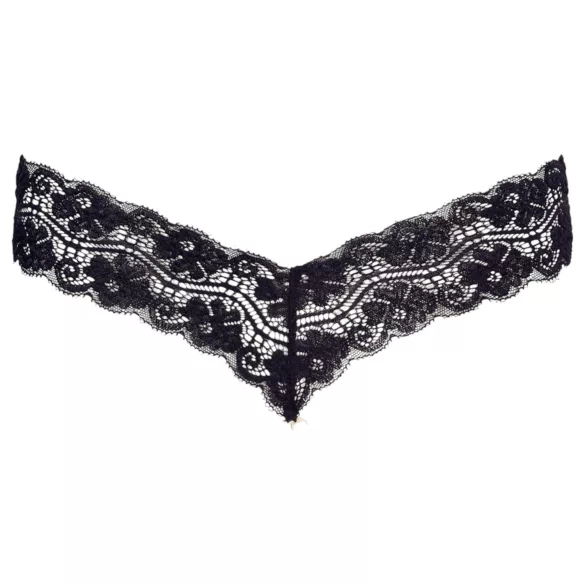 Cottelli - tanga de encaje con doble perla - negro - M