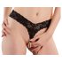 Cottelli - tanga de encaje negro con doble perla - XL