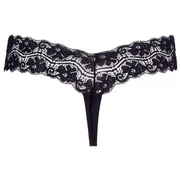 Cottelli - tanga de encaje con doble perla - negro - XL