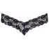 Cottelli - tanga de encaje negro con doble perla - XL