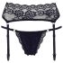 Cottelli - liguero y tanga de encaje (negro) - M