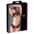 Cottelli - tanga abierto con perlas y volantes - negro - M