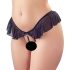 Cottelli - tanga abierto con perlas y volantes (negro) - M