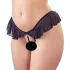 Cottelli - tanga abierto con perlas y volantes - negro - L