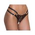 Cottelli - tanga de lujo con anillos (negro) - M/L