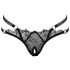 Cottelli - tanga de lujo con anillos (negro) - M/L