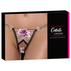   Cottelli - tanga bordado lujo - lencería mujer - negro/blanco
