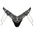 Cottelli - tanga lujoso bordado perlas (negro) - M/L