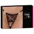 Cottelli - tanga de lujo con perlas y rosa - negro
