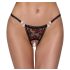 Cottelli - tanga de lujo con perlas y rosas (negro) - M/L