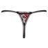 Cottelli - tanga de lujo con perlas y rosas (negro) - M/L