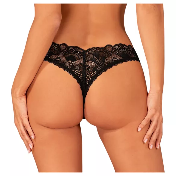 Obsessive - tanga abierto de encaje - negro - XL/XXL