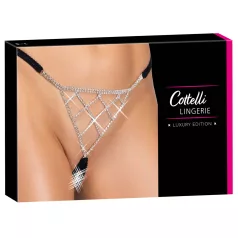 Cottelli - tanga abierto con adorno plateado - negro (S-L)