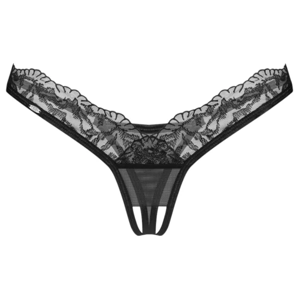 Obsessive - tanga transparente de encaje - negro