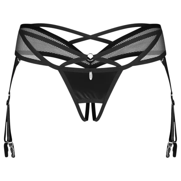 Obsessive Dominna - liguero con tirantes - encaje - negro - L/XL