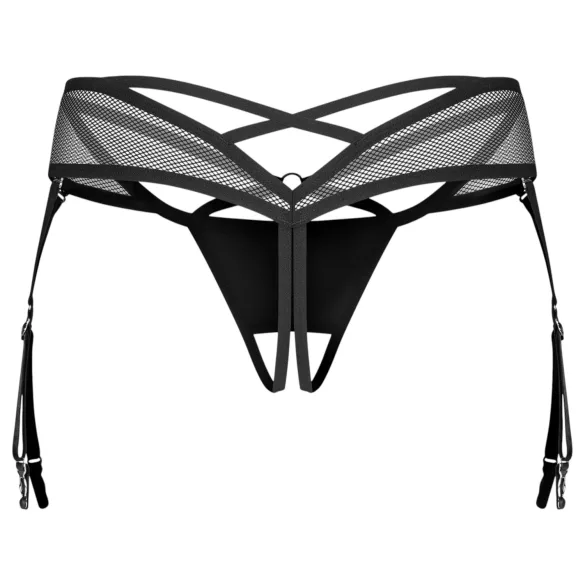 Obsessive Dominna - liguero con tirantes - encaje - negro - L/XL