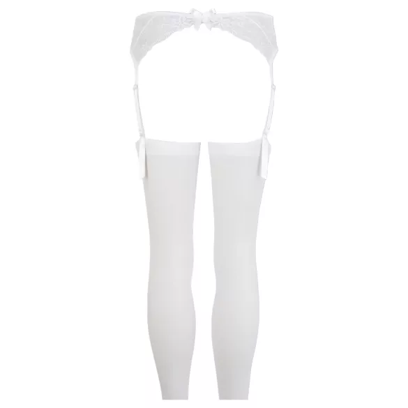 NO:XQSE - Conjunto de liguero de encaje - blanco - M/L