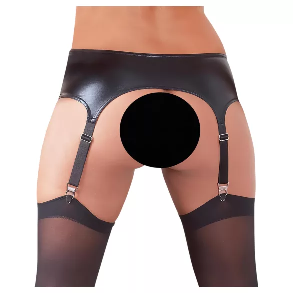 NO:XQSE - Conjunto de lencería con liguero efecto brillante - XL