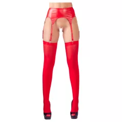 NO:XQSE - conjunto de liguero brillante - rojo