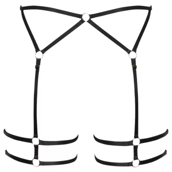 Cottelli - tanga femenina fina - negro - L/XL