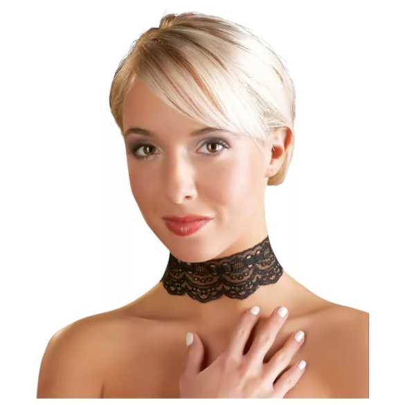 Cottelli - gargantilla de encaje de cuero sintético, accesorio de disfraz BDSM
