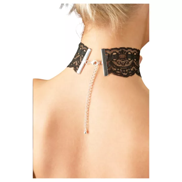 Cottelli - gargantilla de encaje de cuero sintético, accesorio de disfraz BDSM
