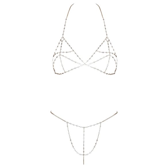 Cottelli - Bikini de cadena con strass - Plata