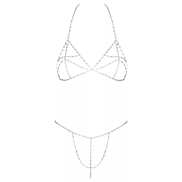 Cottelli - Bikini de cadena con strass - Plata