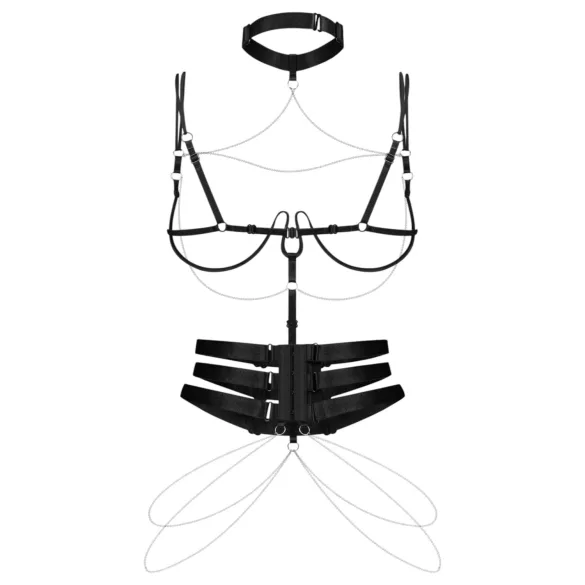 Obsessive - arnés con cadenas (negro)