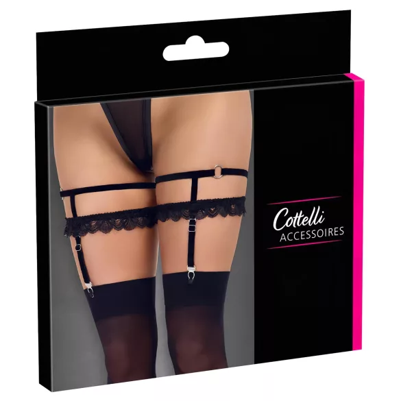 Cottelli - liguero decorativo con encaje - negro