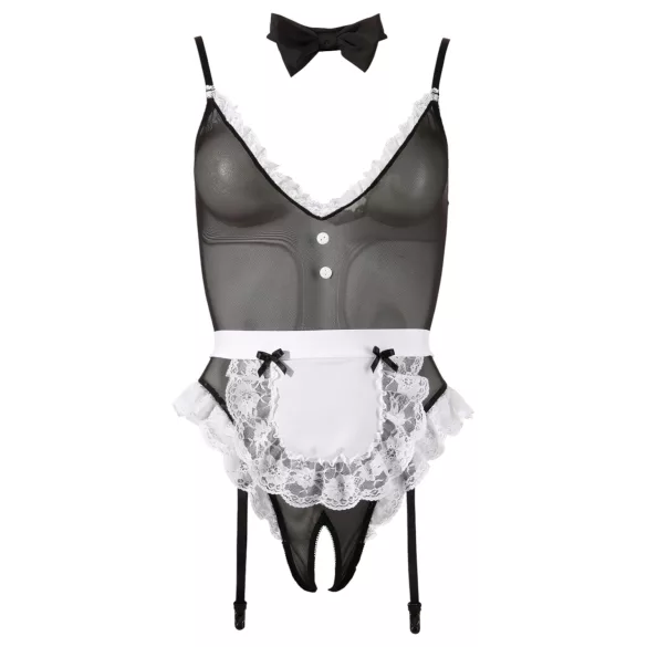 Cottelli - body de sirvienta sexy - lencería negra - M