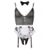 Cottelli - body de sirvienta sexy - lencería negra - L