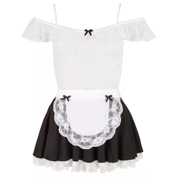 Cottelli - Disfraz de sirvienta sexy - encaje - negro - M