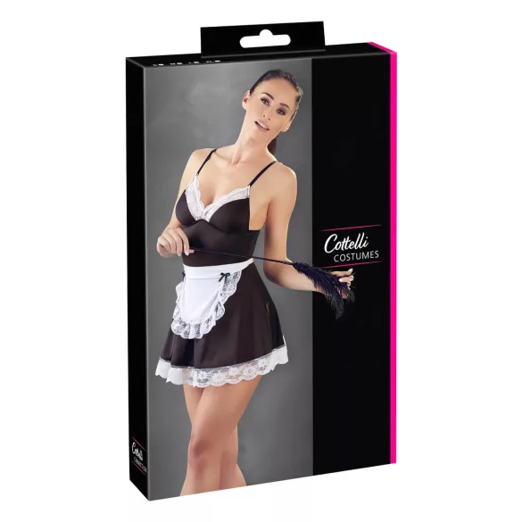 Cottelli - disfraz de sirvienta sexy - negro y blanco - vestido con delantal