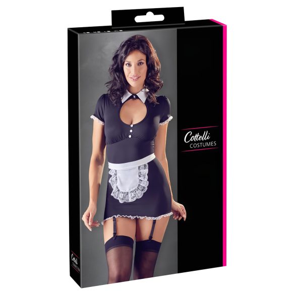 Cottelli - Traje de mucama con liguero (negro-blanco) - M