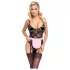 Cottelli - disfraz de sirvienta sexy transparente - negro y rosa